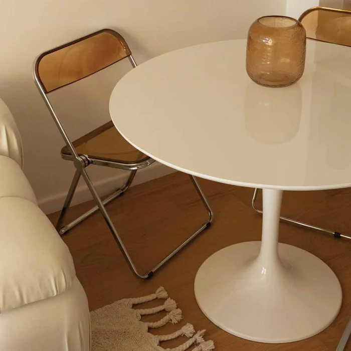 Mesa Tulip - 110cm - Blanca en Blanco - Mesas de living, Uruguay | Walnut