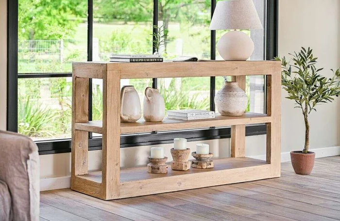BIBLIOTECA / CONSOLA CON ESTANTE TAURET en Madera natural - Bibliotecas, Uruguay | La Iberica, vista 6