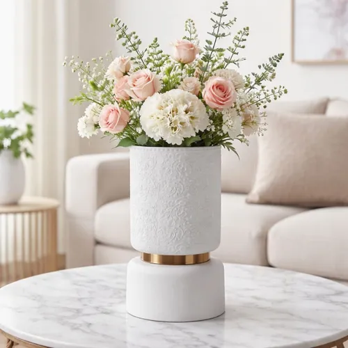 FLORERO PASTEL Blanco en Blanco - Decoración, Uruguay | Viasono