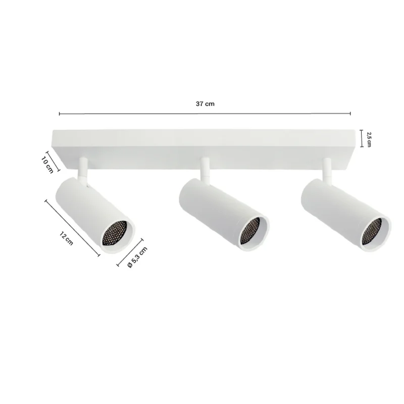 Luminaria de Adosar Long Leticia Triple Orientable Blanca en Blanco - Lámparas colgantes, Uruguay | Serlux, vista 3