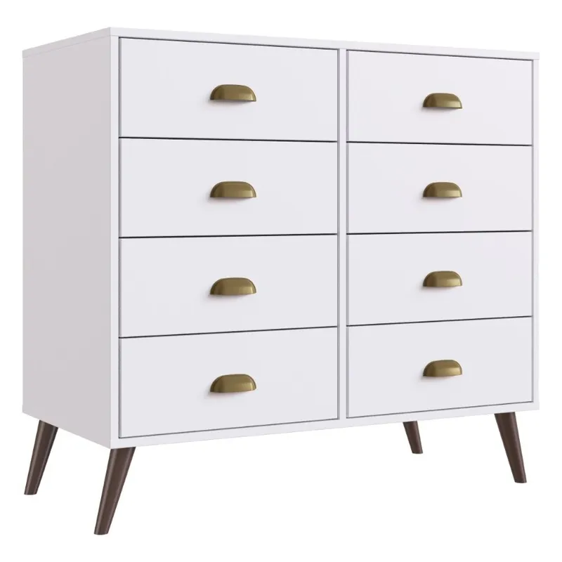 Comodas Cajoneras 8 Cajones Living Dormitorio Compacta en Blanco - Cómodas, Uruguay | Muebles Express
