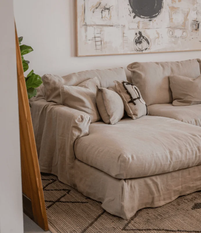 RINCONERA BISCARROSSE 303X100X160 LINO BEIGE CHAISE LONGUE IZQUIERDO en Beige - Sillones y sofás, Uruguay | Más Infinito Casa, vista 3