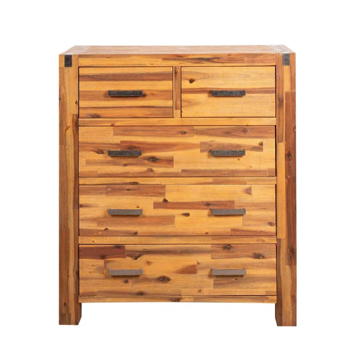 Cómoda 5 Cajones Madera-acacia Natural-beige Ahf 1202 en Madera natural - Cómodas, Uruguay | Divino, vista 3