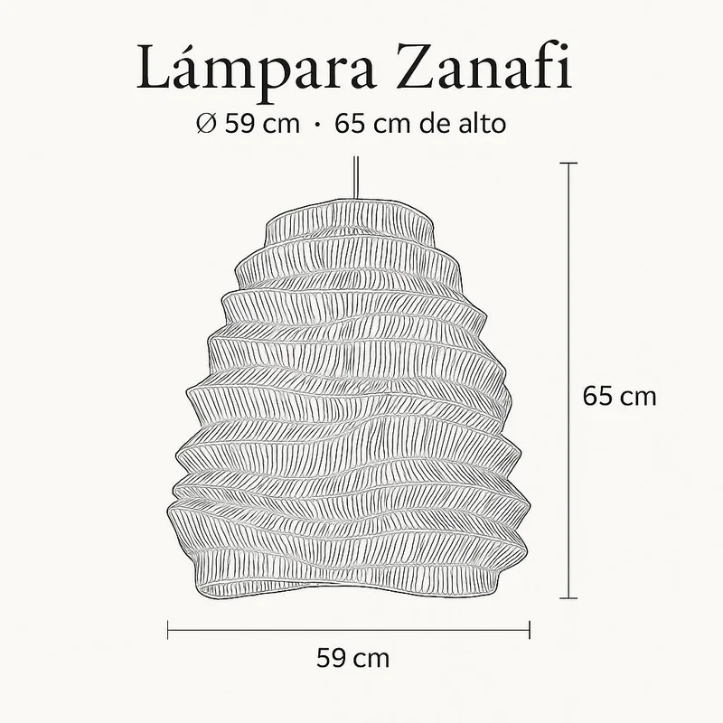 Lámpara Colgante de Ratán Zanafi | Casakos en Madera natural - Lámparas colgantes, Uruguay | Casakos, vista 4