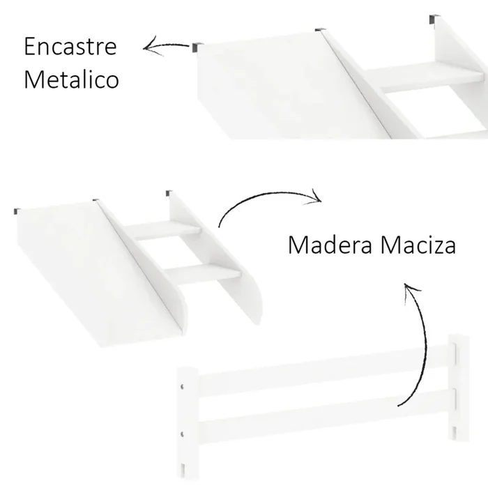 Cama marinera 1 Plaza Infantil - Blanco en Blanco - Dormitorio, Uruguay | Ecowood, vista 3