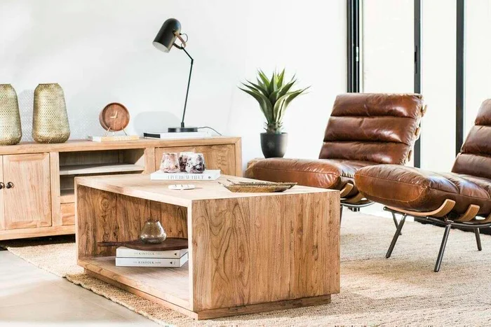 MESA CUBO - 1.20 X 0.65 en Madera natural - Mesas de living, Uruguay | La Iberica, vista 28