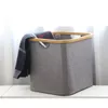 ORGANIZADOR BORDE MADERA 33X33X33CM EXT TELA GRIS en Gris - Canastos, Uruguay | Decohogar, vista 2 de 4