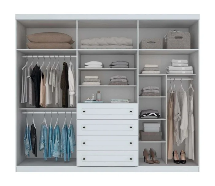 Ropero Americano Blanco 6 P Mdf en Blanco - Roperos y placares, Uruguay | Albanés, vista 2