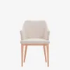 Silla Croft de chenilla y patas de madera maciza de fresno - beige en Beige - Sillas, Uruguay | Kavehome, vista 6 de 10