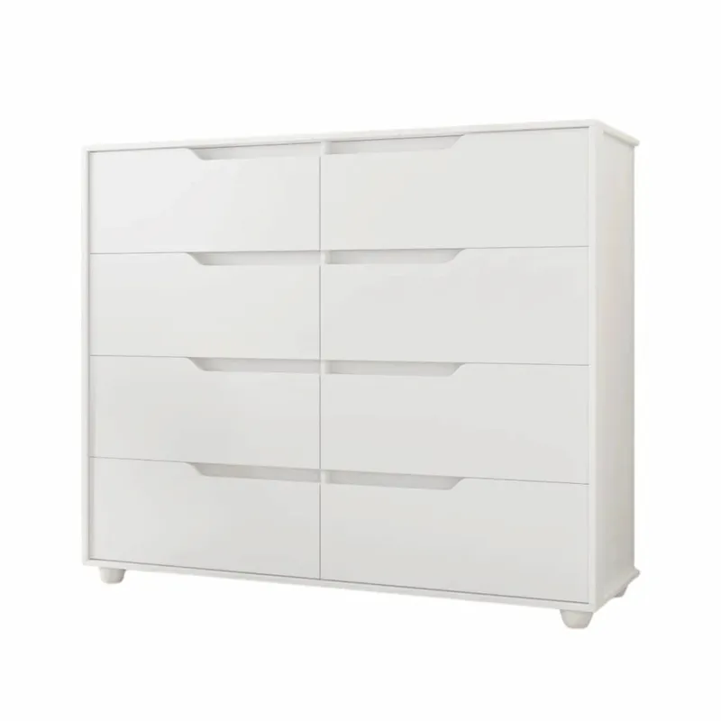 Comoda 8 Cajones - Línea FIT - Blanco en Blanco - Cómodas, Uruguay | Ecowood