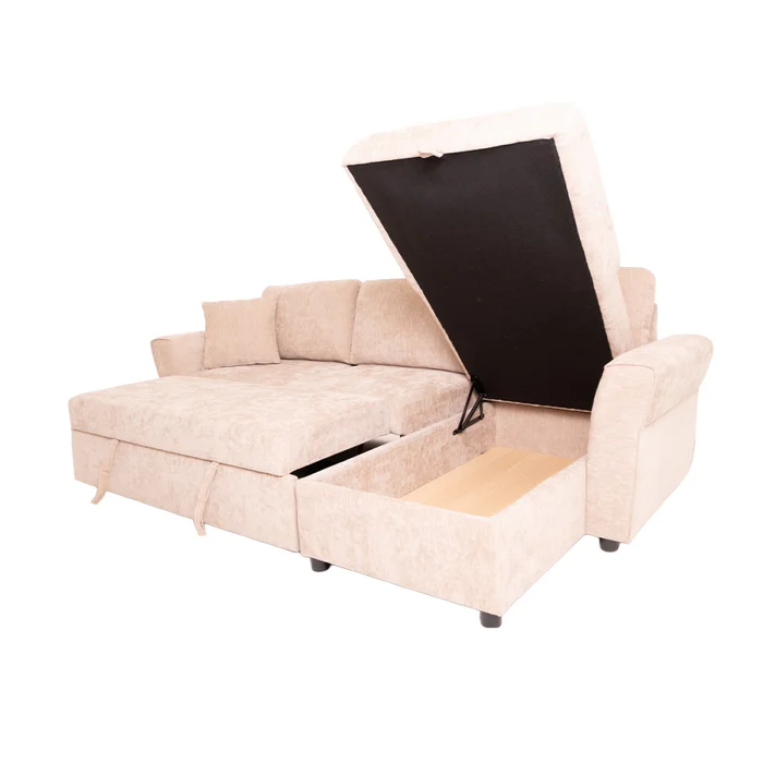 Sofá Cama Chaise/baúl Tela Natural-beige Bristol Beige en Beige - Sillones y sofás, Uruguay | Divino, vista 7