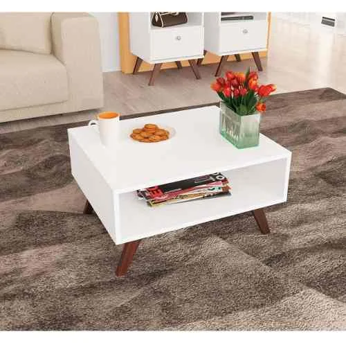 Mesa De Living Linea Retro Mesa Ratona Comedor Rt3020 en Blanco - Mesas de arrimo, Uruguay | Muebles Express, vista 3