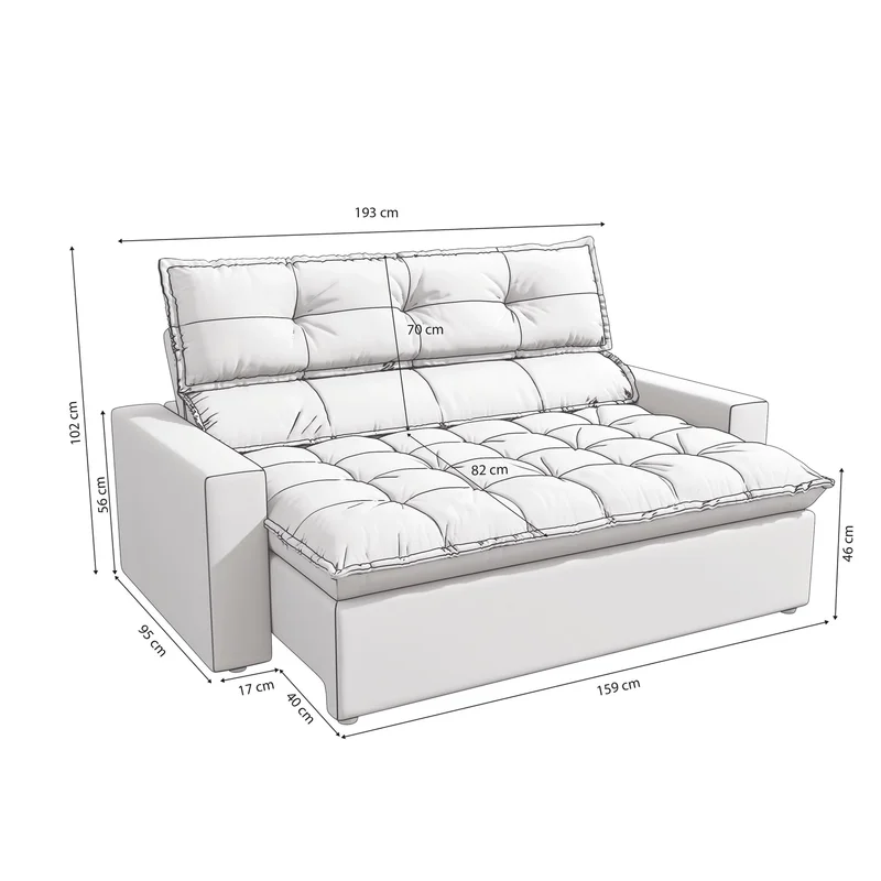 Sofa Viteli 193CM - Retractil/Reclinable en Beige - Sillones y sofás, Uruguay | Balton, vista 12