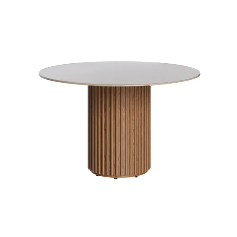 Mesa de Comedor - Redonda - Línea Nevada - Blanco en Blanco - Mesas de comedor, Uruguay | Ecowood