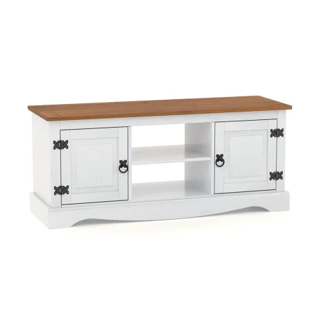 Rack 2 Puertas Línea Naturale 110 cm - Blanco/Roble en Multicolor - Muebles para TV, Uruguay | La Cueva Muebles, vista 9
