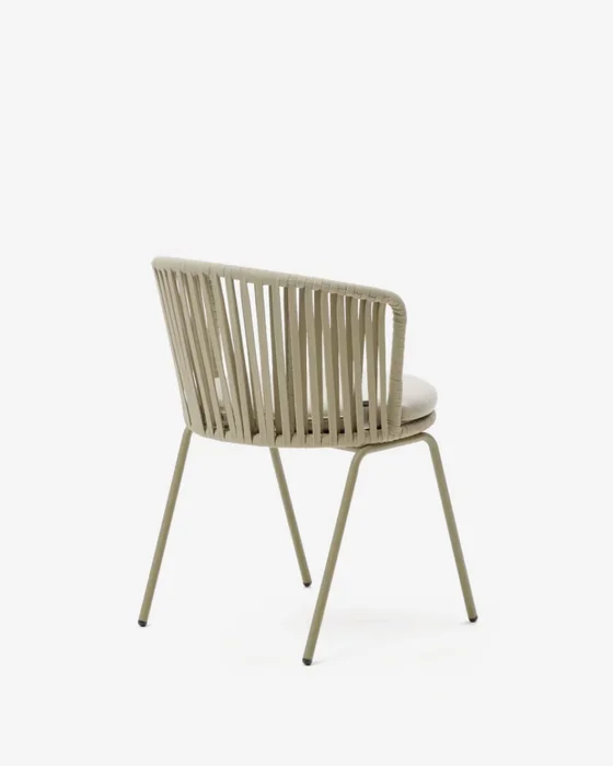 Silla exterior Saconca de cuerda y acero con acabado pintado - beige en Beige - Sillas, Uruguay | Kavehome, vista 9