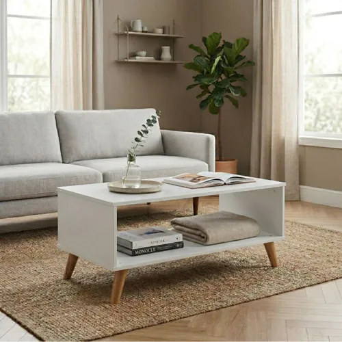 Mesa De Living Minimalista - Madera Maciza - Linea Dublin - Blanca en Blanco - Mesas de living, Uruguay | Rústico Hogar