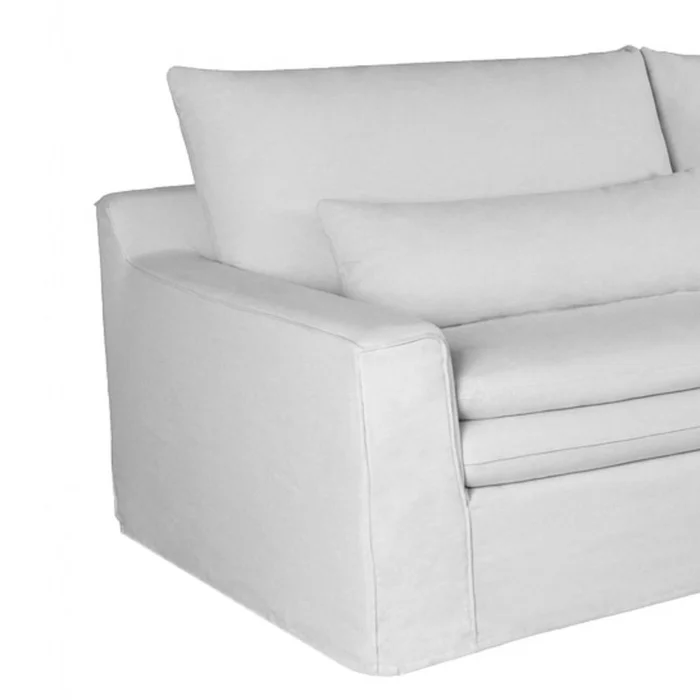 Sofá 3 Cuerpos Tela Blanco Positano en Blanco - Sillones y sofás, Uruguay | Divino, vista 4