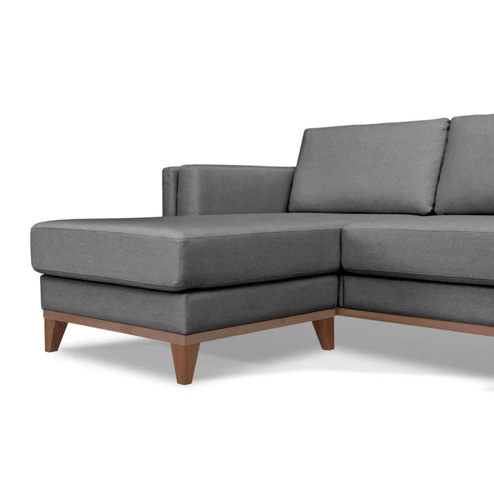 Sillón Con Chaise 3 Cuerpos Tela-premium Gris Easy Clean Luxor Gris Osc en Gris - Sillones y sofás, Uruguay | Divino, vista 4