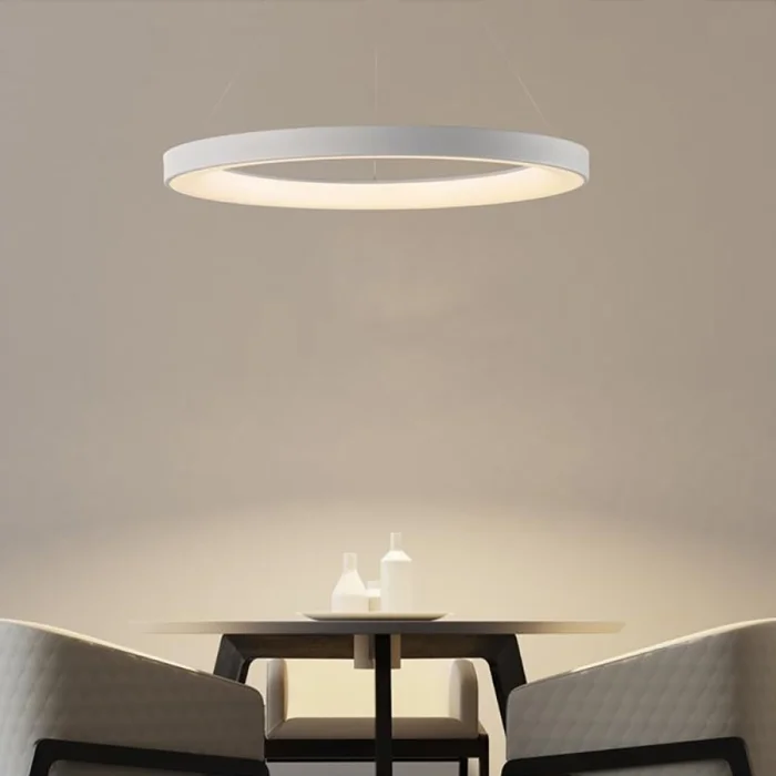 Colgante LED Preston 24W 60 cm Dimerizable Blanco en Blanco - Lámparas colgantes, Uruguay | Serlux, vista 2