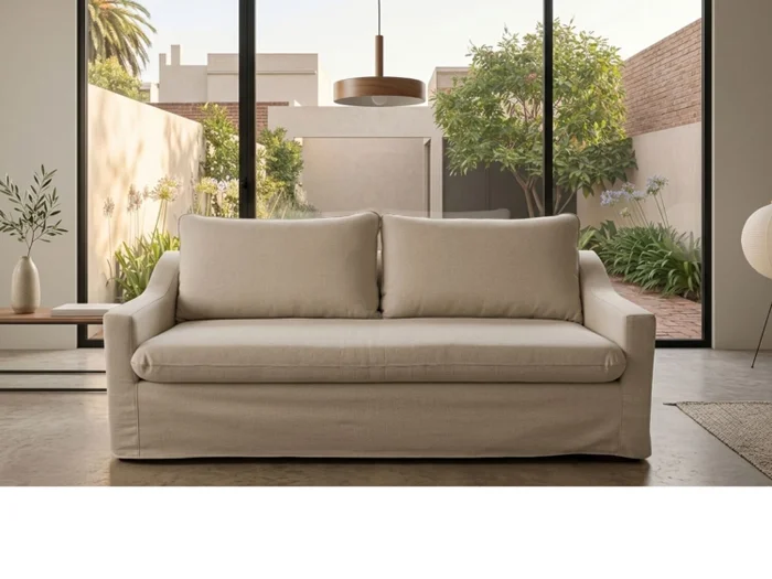 Sofá 3 cps CAIRO Desenfundable - Beige en Beige - Sillones y sofás, Uruguay | Finkel, vista 3