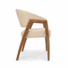 BUTACA PATAS EN MADERA CON BRAZOS TAPIZADA EN PU COLOR PERLA en Off-white - Butacas, banquetas y puffs, Uruguay | Champagne Home, vista 2 de 3