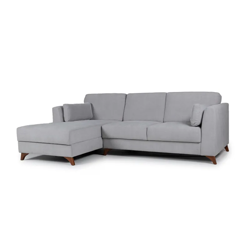 Rinconera Capri - Tela Microfibra - Chaise izquierdo - Kruger 06-155 (Ceniza) en Beige - Sillones y sofás, Uruguay | NYR