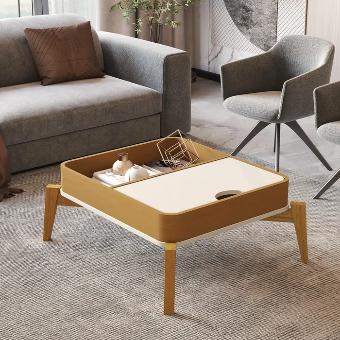 Mesa de centro 85CM - Linea Buriti 100% MDF en Madera natural - Mesas de living, Uruguay | Balton, vista 2