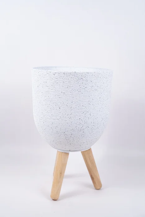 Maceta Teli - Blanco en Blanco - Decoración, Uruguay | Indian