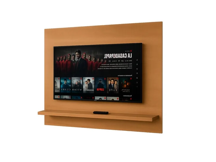 Panel con Estante AMBAY en Madera natural - Muebles para TV, Uruguay | Finkel