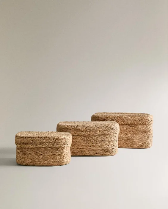 CESTA SEAGRASS TAPA en Madera natural - Canastos, Uruguay | Zara Home, vista 2
