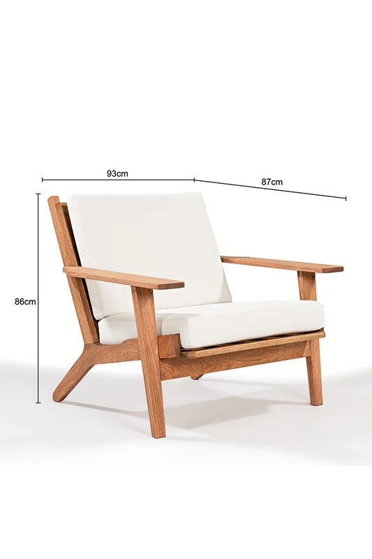 POLTRONA LOTUS ACQUABLOCK CRUDO 93x87x86CM JATOBA - Muebles para el exterior, Uruguay | Vinibel, vista 3
