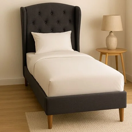 Cama 1 plaza con respaldo en Gris - Dormitorio, Uruguay | La Cueva Muebles, vista 9