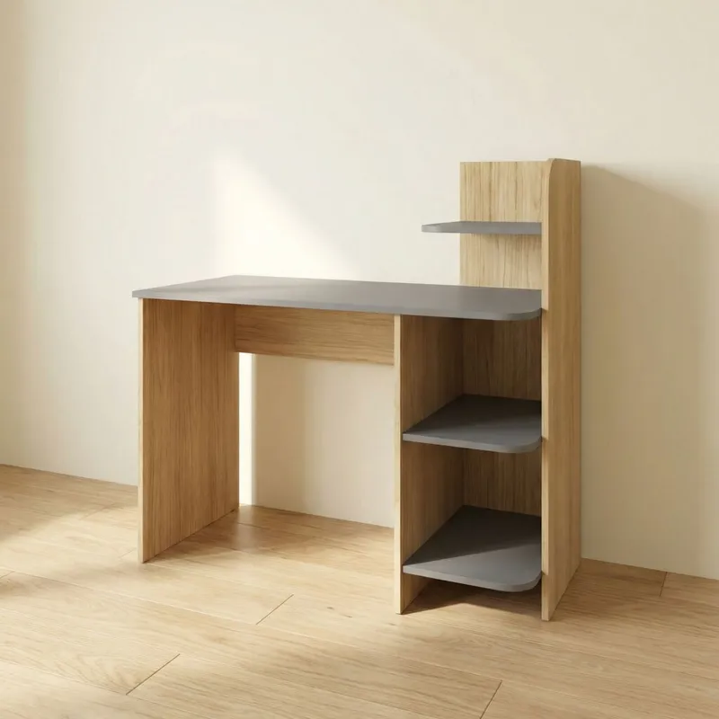Escritorio Mdf Marron Link en Madera natural - Escritorios, Uruguay | Divino