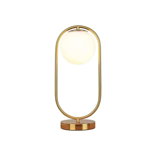 Lámpara de Mesa Romina Dorada en Amarillo - Lámparas de mesa, Uruguay | Serlux