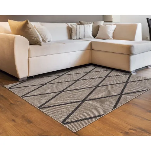 Alfombra ECO GEO Beige / Gris Plomo - 150*200 - Textiles, Uruguay | Noe
