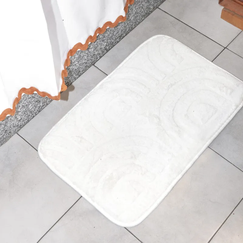 Alfombra de baño antideslizante semicirculos en Blanco - Alfombras, Uruguay | Buho Store