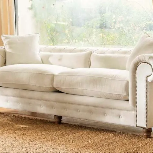 SILLON CHESTERFIELD - LINO ANTIMANCHAS en Off-white - Sillones y sofás, Uruguay | La Iberica