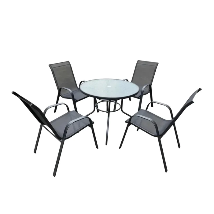 JUEGO DE JARDIN REDONDO CON 4 SILLAS en Gris - Muebles para el exterior, Uruguay | Alfa Ventas, vista 2