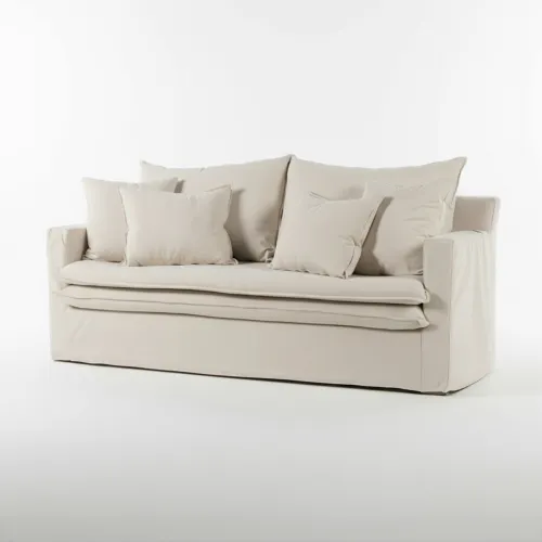 Sofá Gin con Funda - Tela Rústica - 2,5 cuerpos - TD5260-1635 (Beige) en Beige - Sillones y sofás, Uruguay | NYR