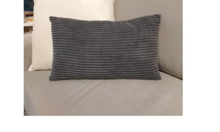 Almohadón Pana Dark Grey (trama a rayas) en Gris - Textiles, Uruguay | Finkel