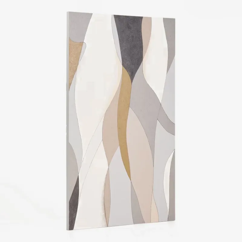 Lienzo abstracto Marvilo gris y mostaza 120 x 200 cm en Multicolor - Decoración de pared, Uruguay | Kavehome