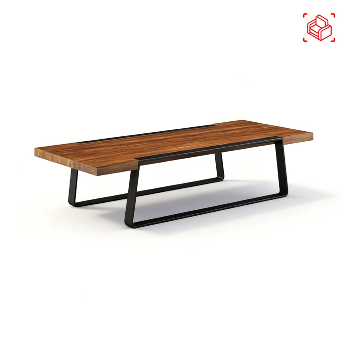 Mesa Ratona Madera-y-metal Marron York Castaño en Marrón - Mesas de living, Uruguay | Divino, vista 3