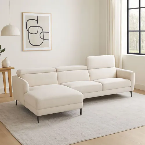 Sofá con chaise MOOVE BEIGE IZQUIERDO en Beige - Sillones y sofás, Uruguay | Viasono