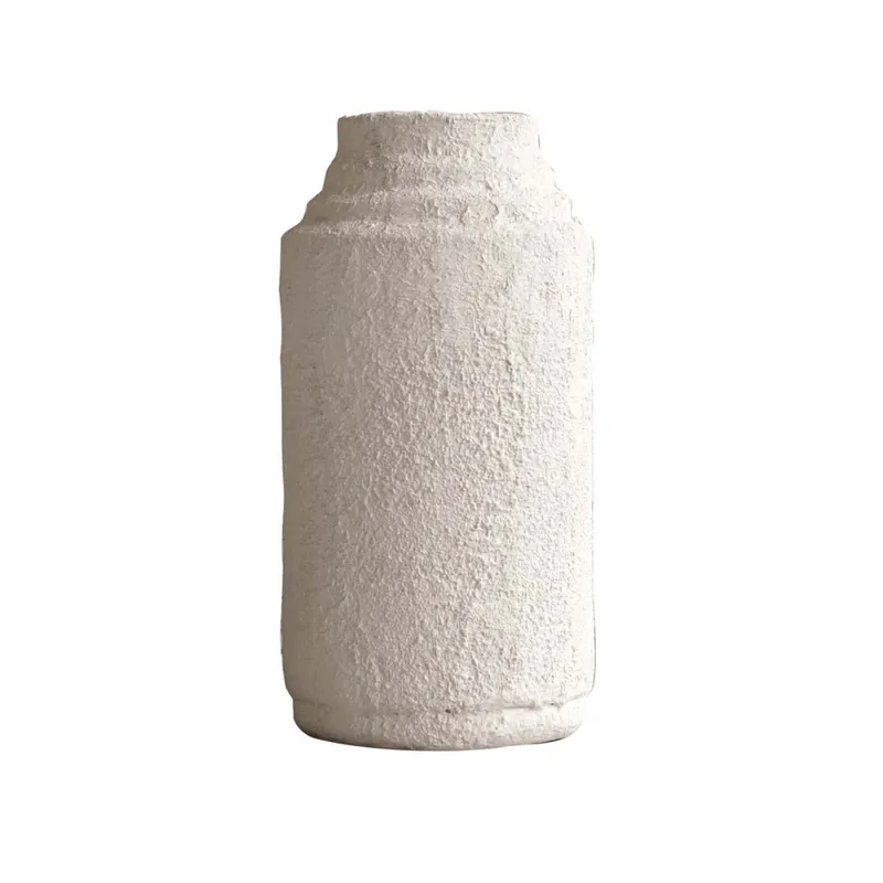 Jarrón Ceramica Natural-beige Cirus en Blanco - Jarrones, Uruguay | Divino