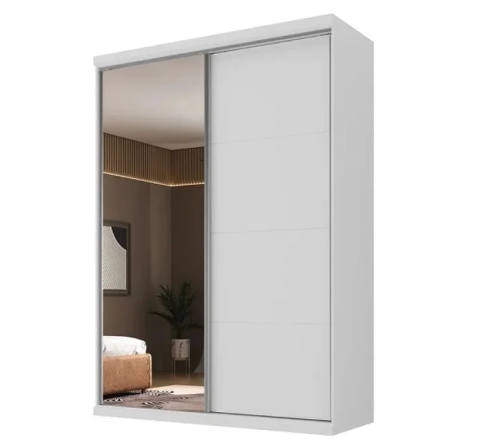 Ropero South Plus Blanco Con Espejo Mdf en Blanco - Roperos y placares, Uruguay | Albanés
