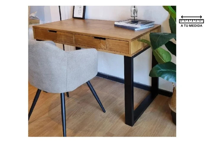 Escritorio IRON 2 Cajones 1.20m en Madera natural - Escritorios, Uruguay | Finkel