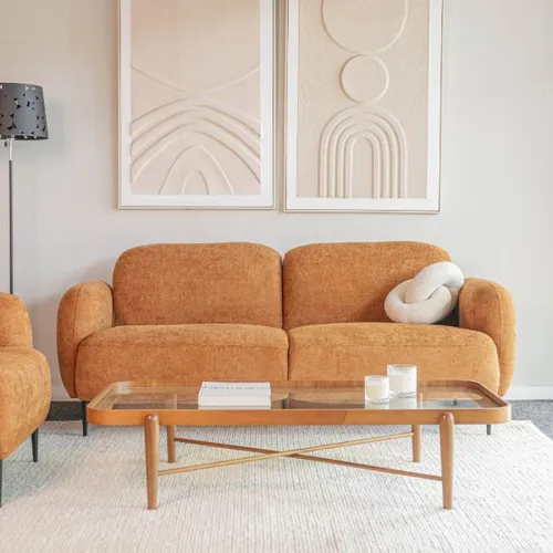 Sofá Giovanni - 3 cuerpos / Terracota en Naranja - Sillones y sofás, Uruguay | Fábrica Italiana