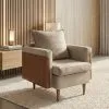 Butaca Poltrona 1 Cuerpo Alta Con Patas Capitoneada en BEIGE/MARRON - Butacas, banquetas y puffs, Uruguay | Soy Hogar, vista 7 de 18