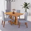 Juego De Comedor Mesa Rectangular 4 Sillas Tapizadas en Madera natural - Mesas de comedor, Uruguay | Soy Hogar, vista 3